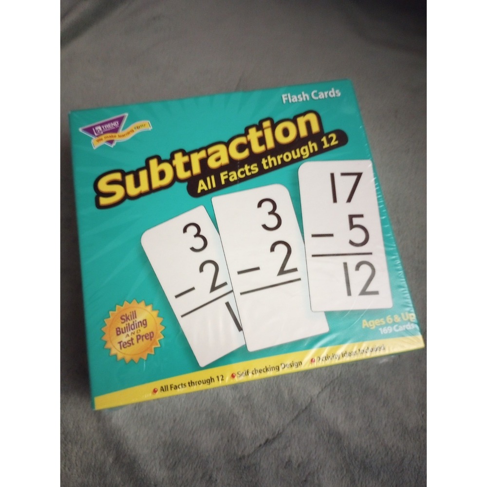 Trend Enterprises: Subtraction All Facts Through 12 Skill Drill Flash‎ Cards NIB